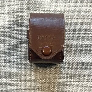 Hansa Vintage Brown Leather Camera Accessory Case Belt Pouch Snap Closure